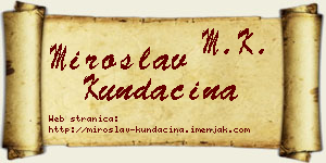 Miroslav Kundačina vizit kartica